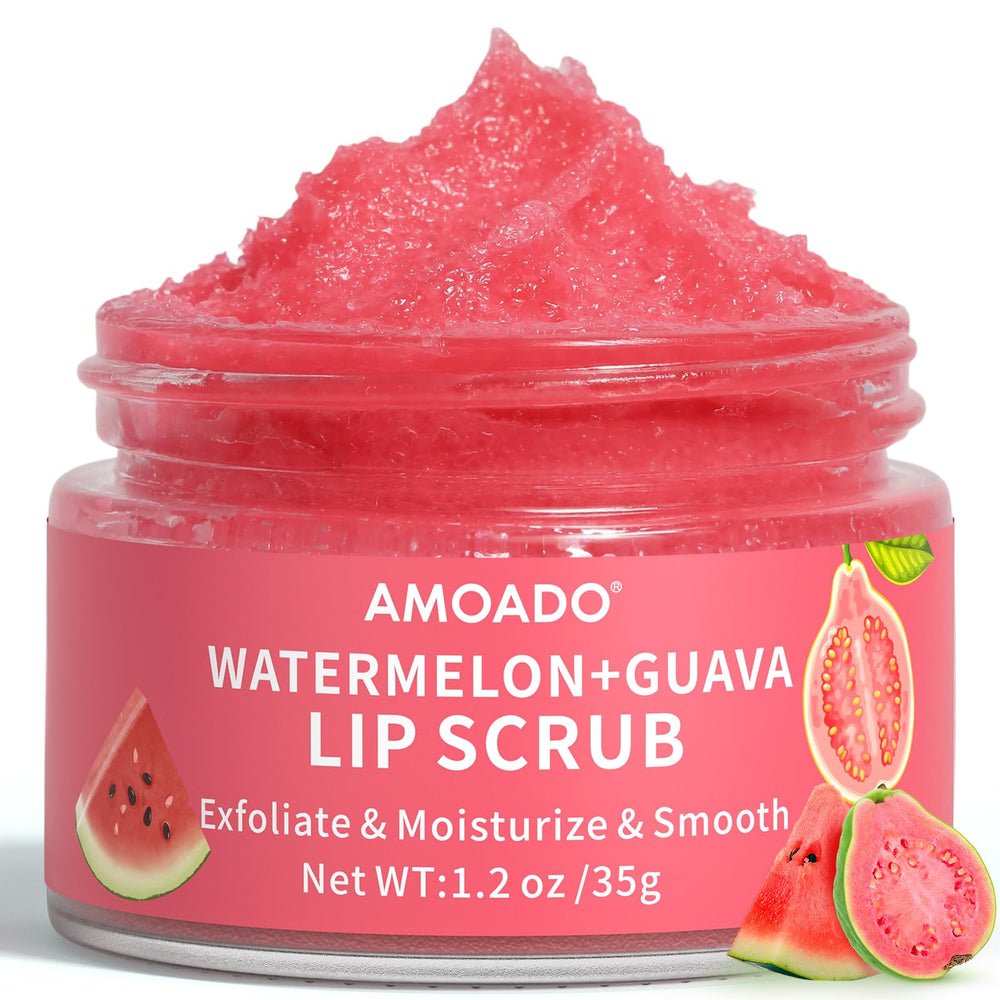 AMOADO exfoliante labial con azúcar prepara labios para hidratación y bálsamo