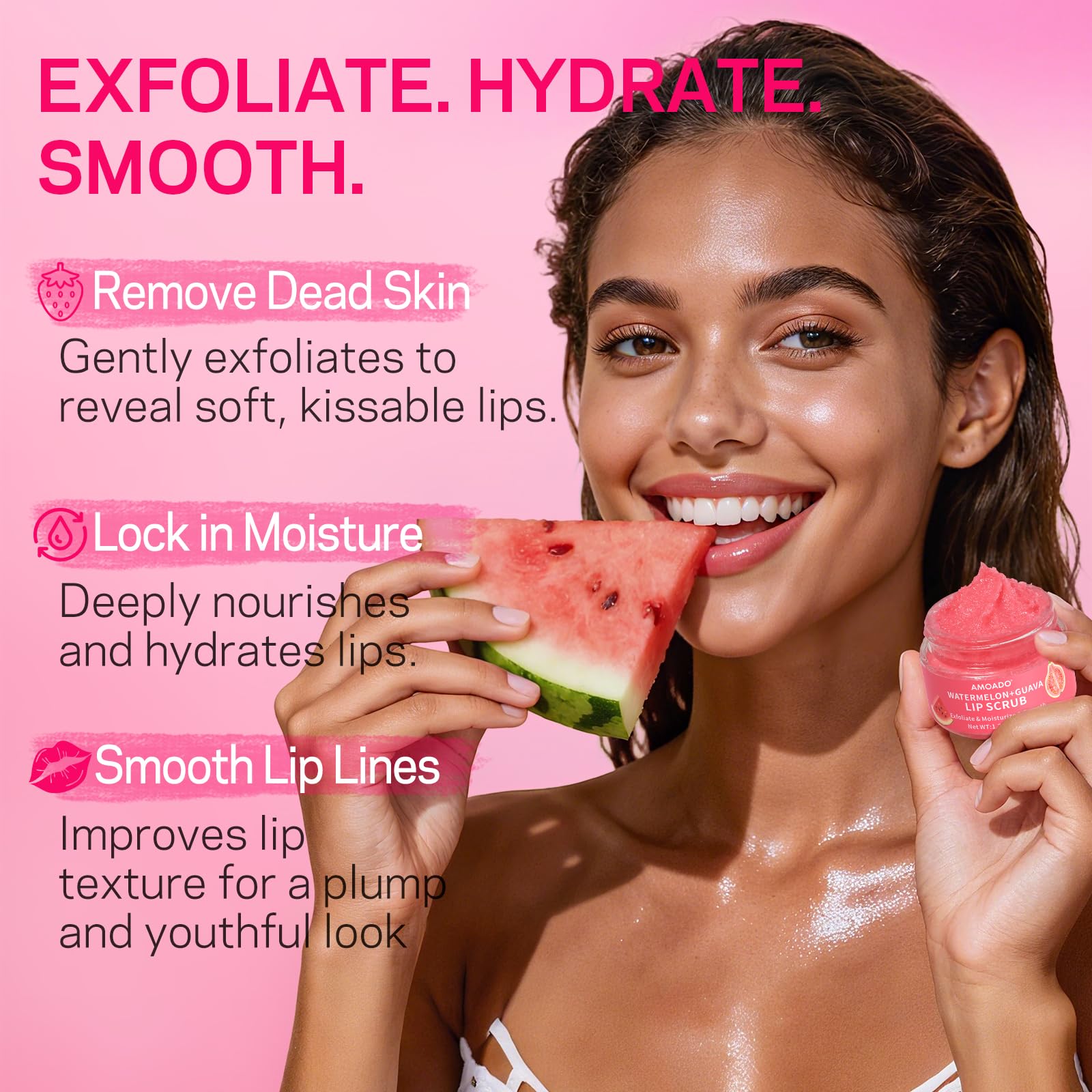 Hidratación con karité y coco para labios más suaves AMOADO
