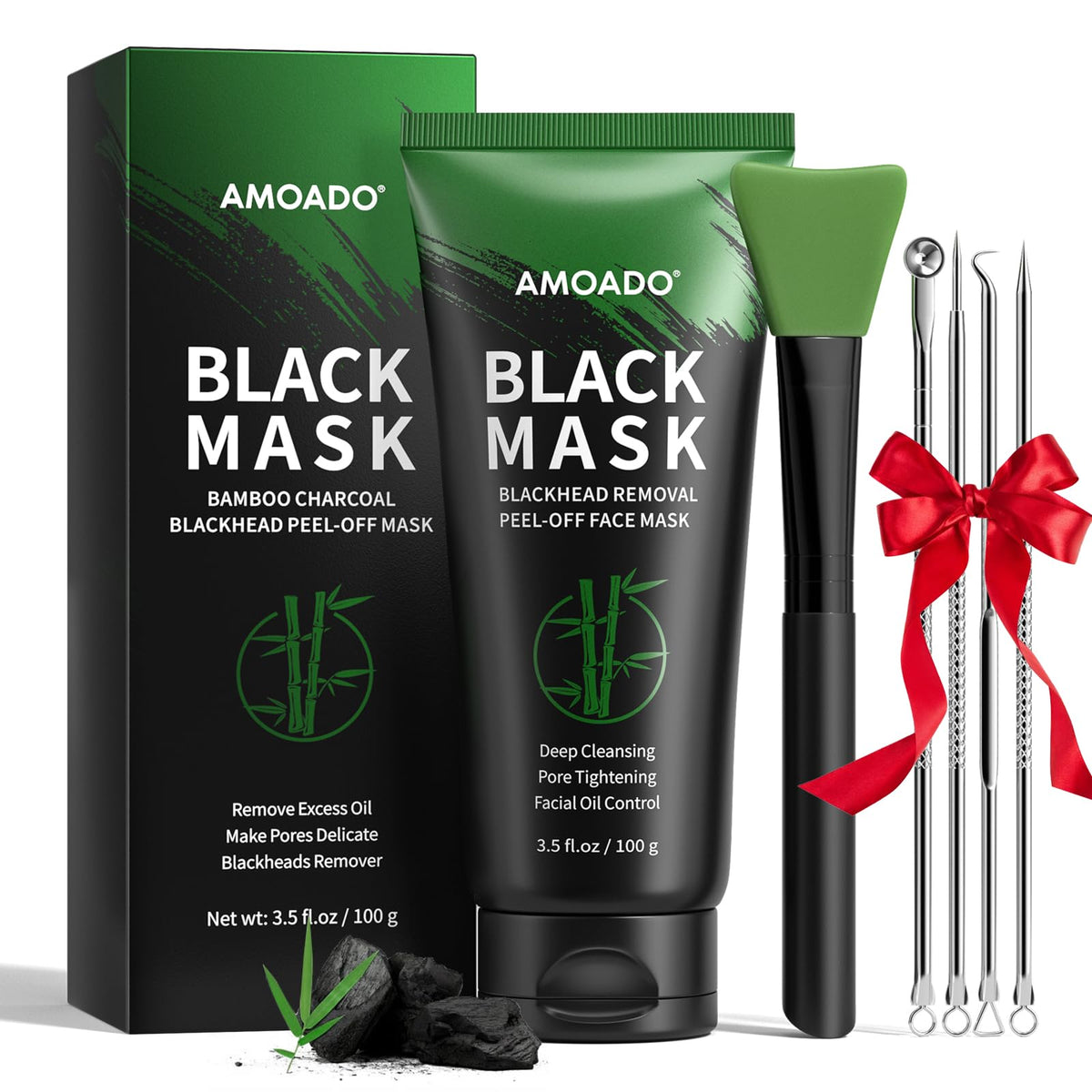 AMOADO máscara negra carbón, aplicación suave para empezar la limpieza facial