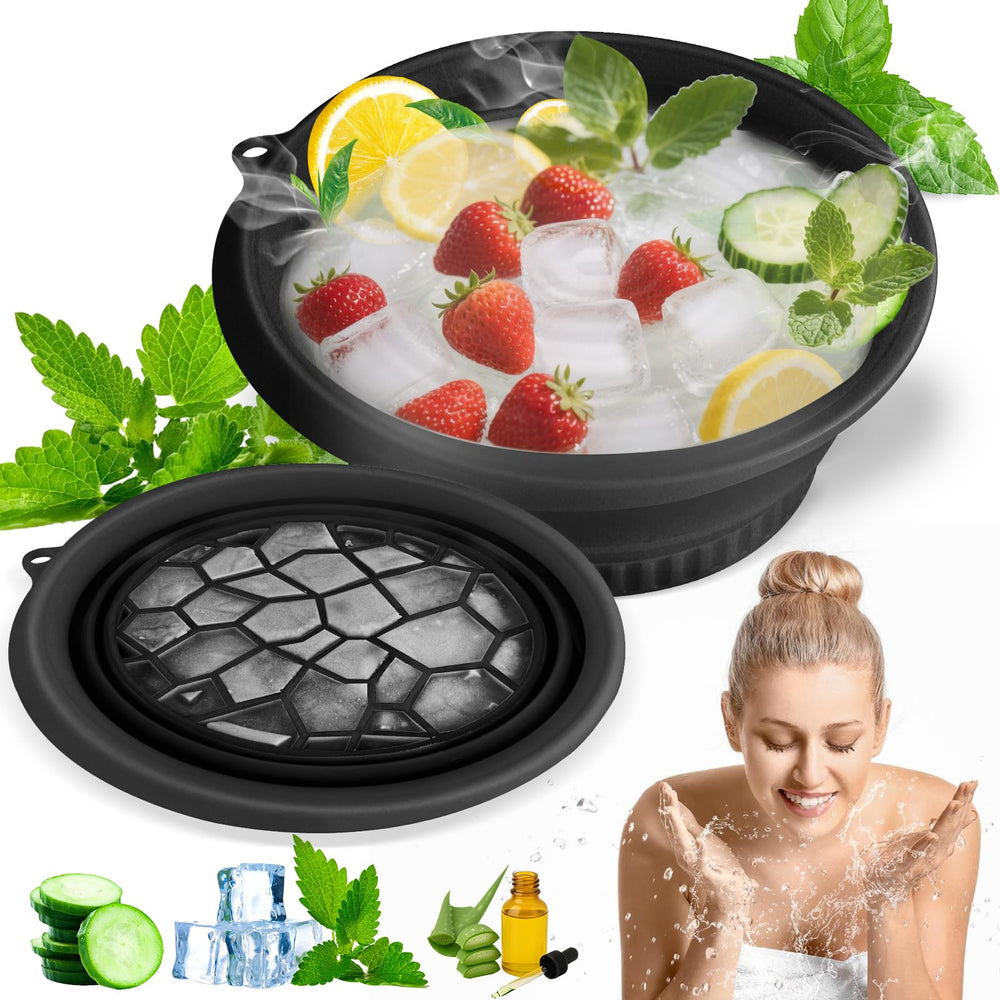 Bol de hielo para cara de Amoner U con bandeja integrada para enfriamiento eficiente.