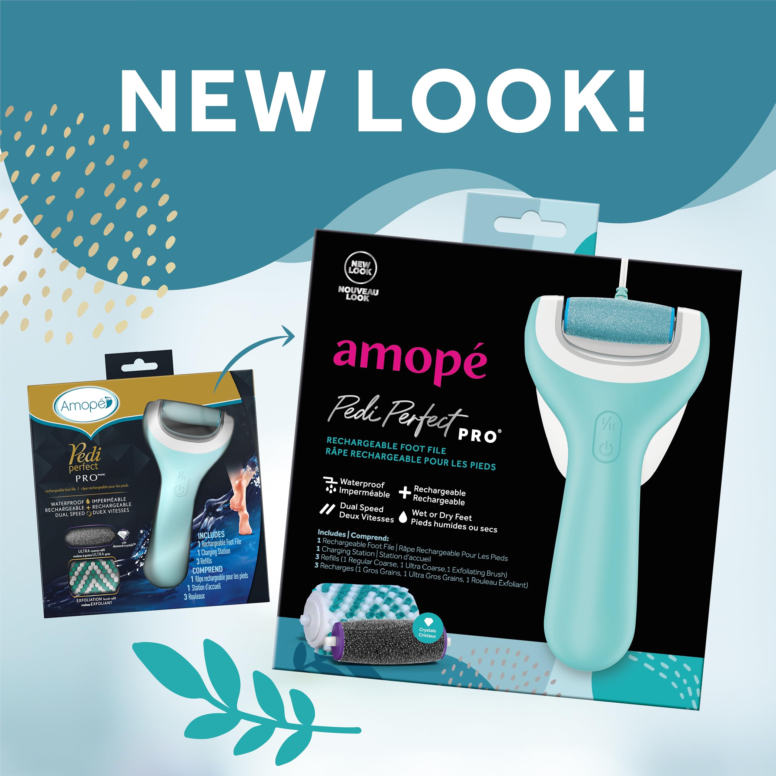Amope Pedi Perfect Pro waterproof foot file for wet or dry use