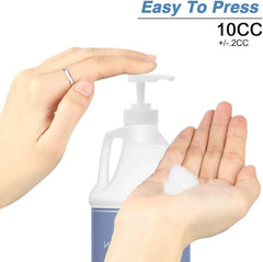 AMORIX pump top dispenser in black and white for easy, comfortable pumping.