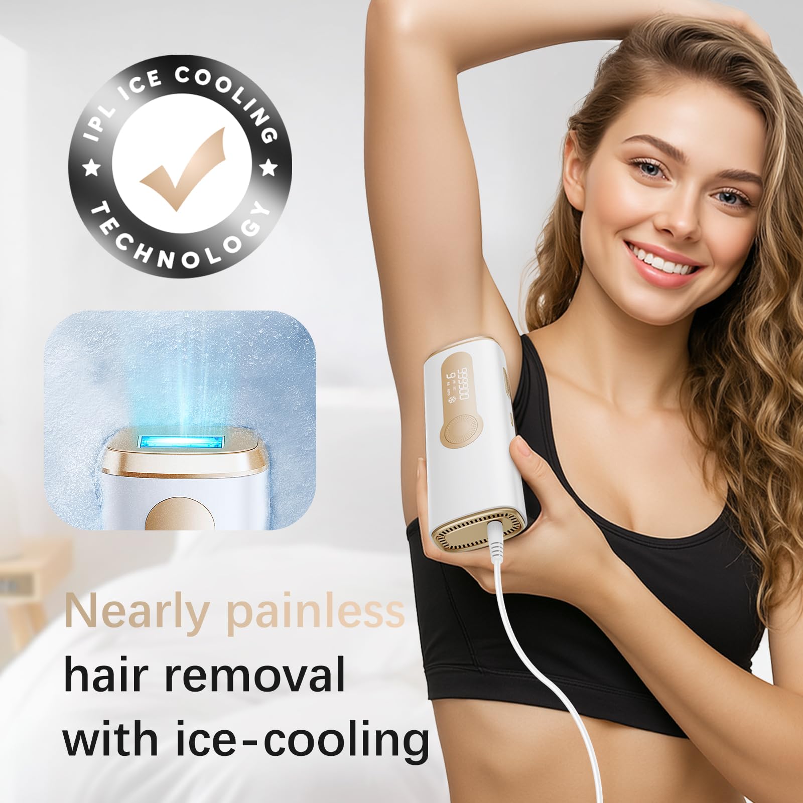 AMOTAOS ice-cooling pad close-up for near-painless sessions