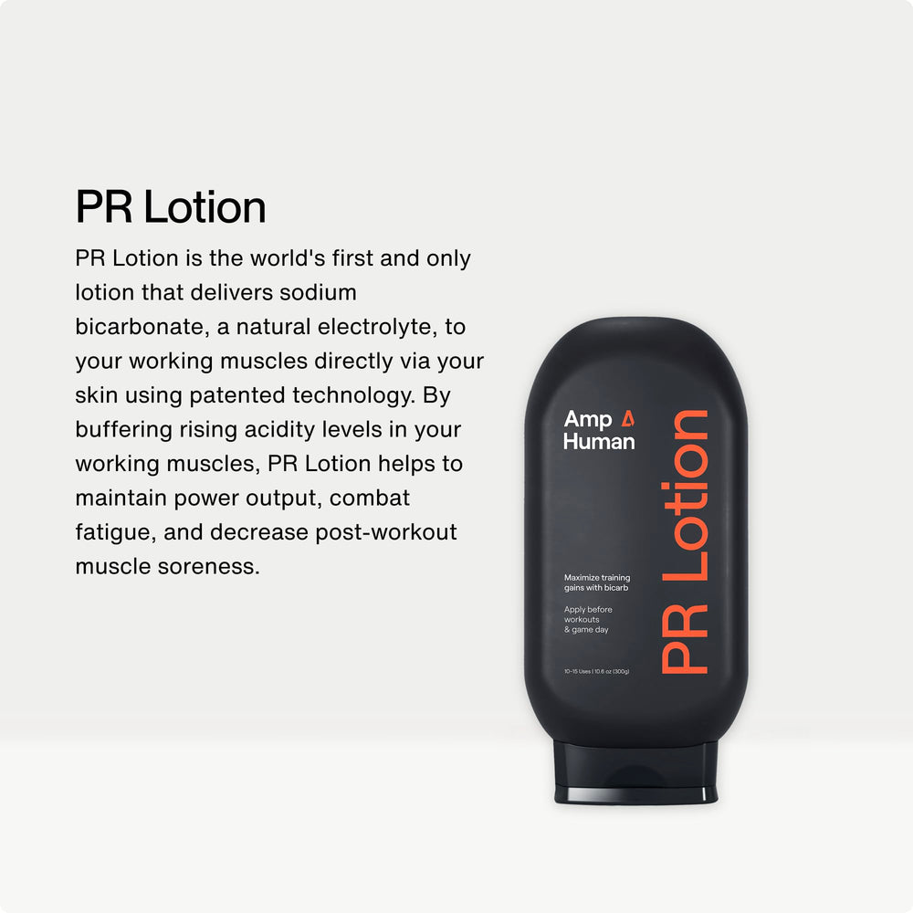 Applying PR Lotion to the forearm to prep for training sessions.
