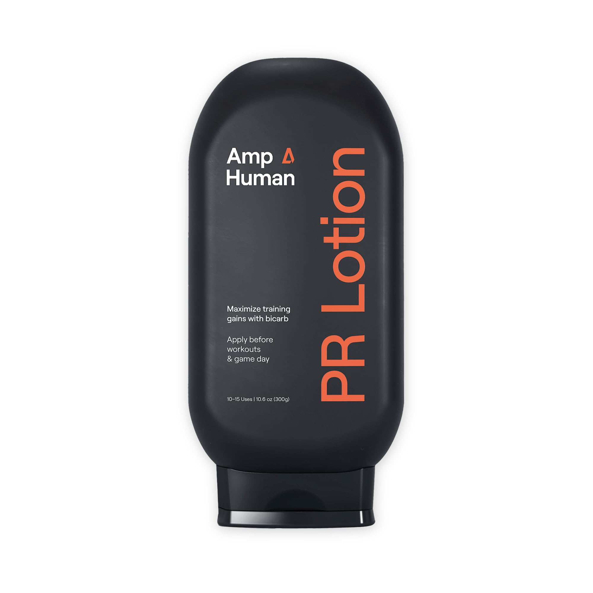 Amp Human PR Lotion bottle front showing topical electrolyte delivery for athletes.