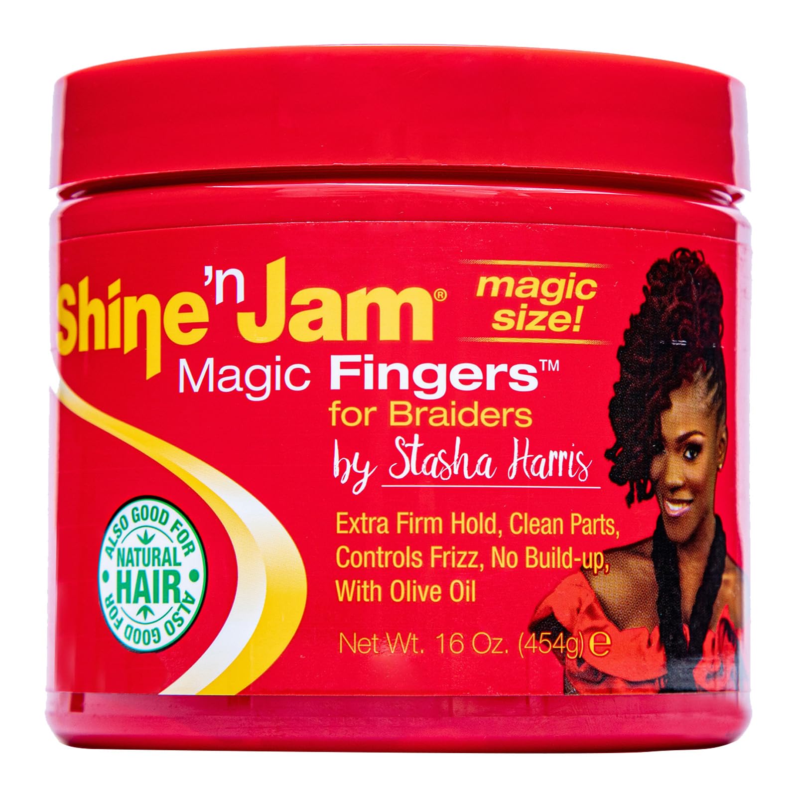 AmPro Magic Fingers Shine, botella de 160z, para un acabado suave y definido.