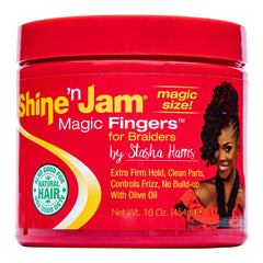 AmPro Magic Fingers Shine, botella de 160z, para un acabado suave y definido.