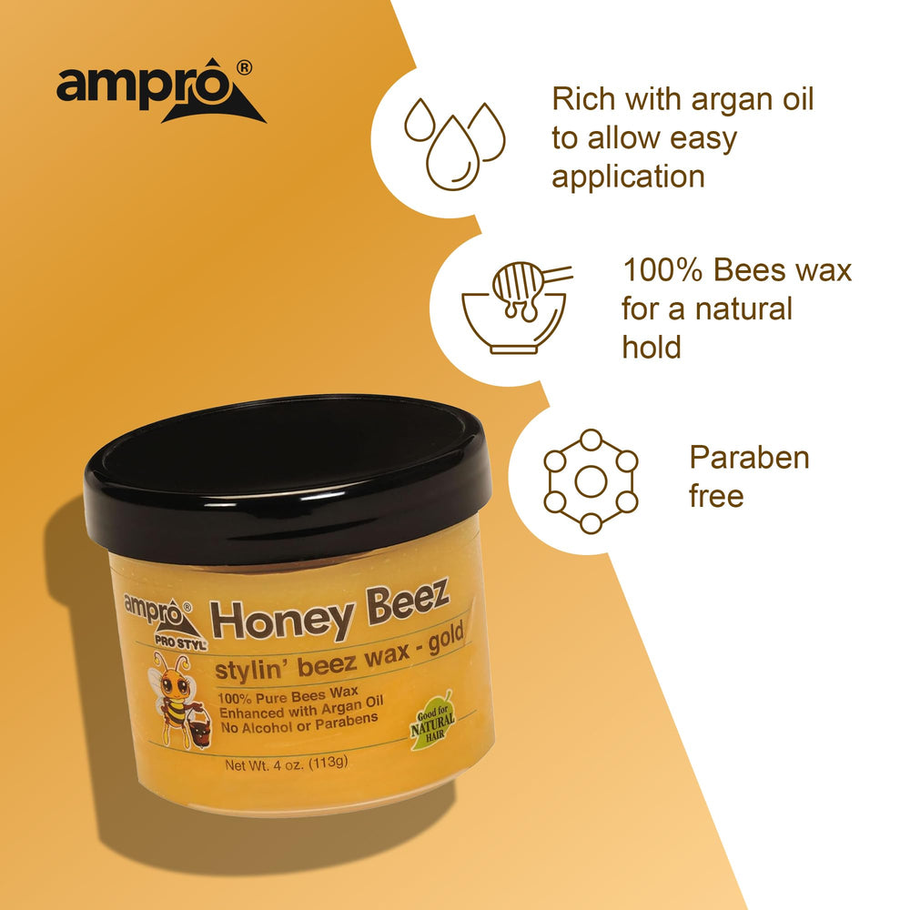 AmPro Beez Wax Oro para crear y mantener rastas definidas con suavidad