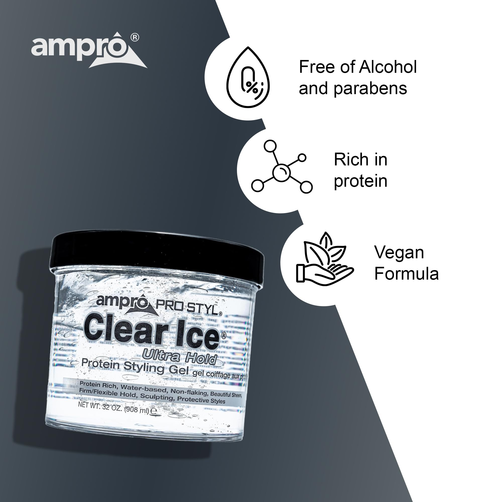 AmPro Pro Styl Clear Ice provides strong yet flexible hold for various textures.