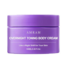 AMRAM Overnight Toning Whip bottle on shelf, showcasing quick absorption.