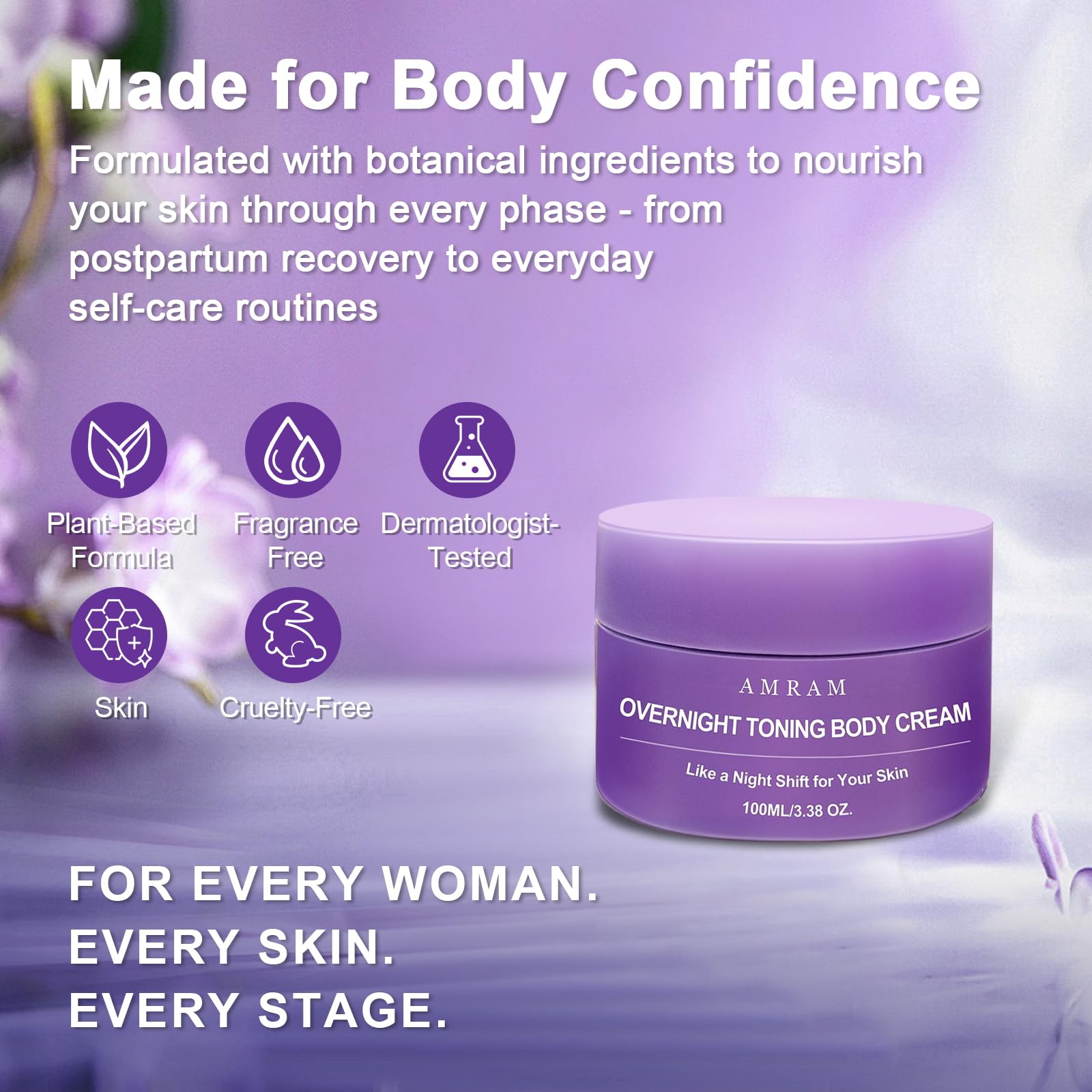AMRAM nightly routine featuring AMRAM Overnight Toning Whip for firmer look.