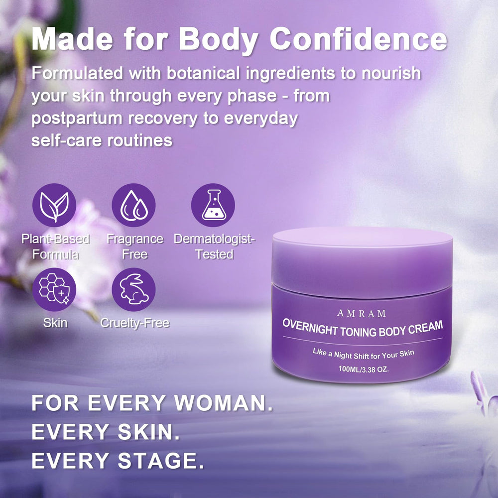 AMRAM nightly routine featuring AMRAM Overnight Toning Whip for firmer look.