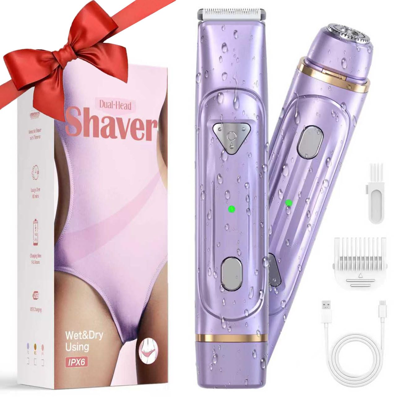AMSOUP Dermave bikini shaver dual-head design for smooth grooming.