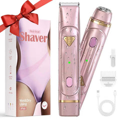 AMSOUP Dermave Bikini Shaver pink dual-head design enables smooth grooming.