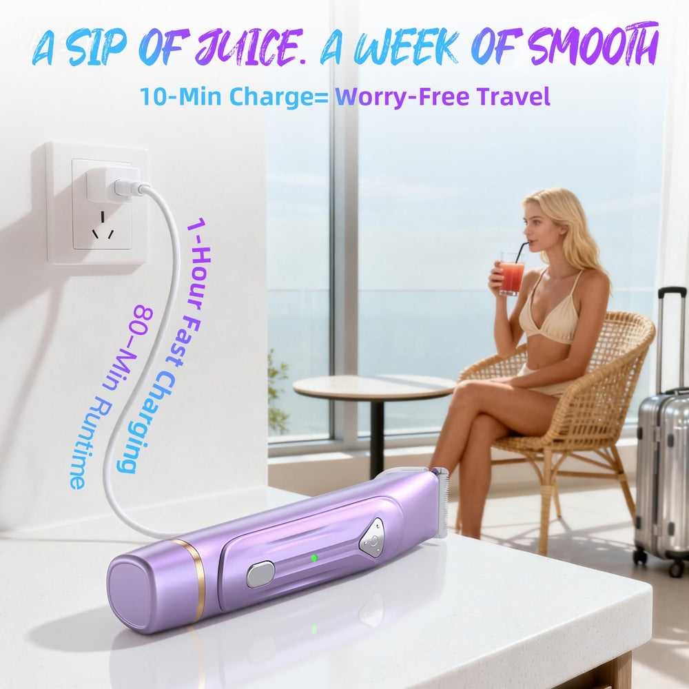 AMSOUP Dermave bikini shaver in purple color for stylish grooming.