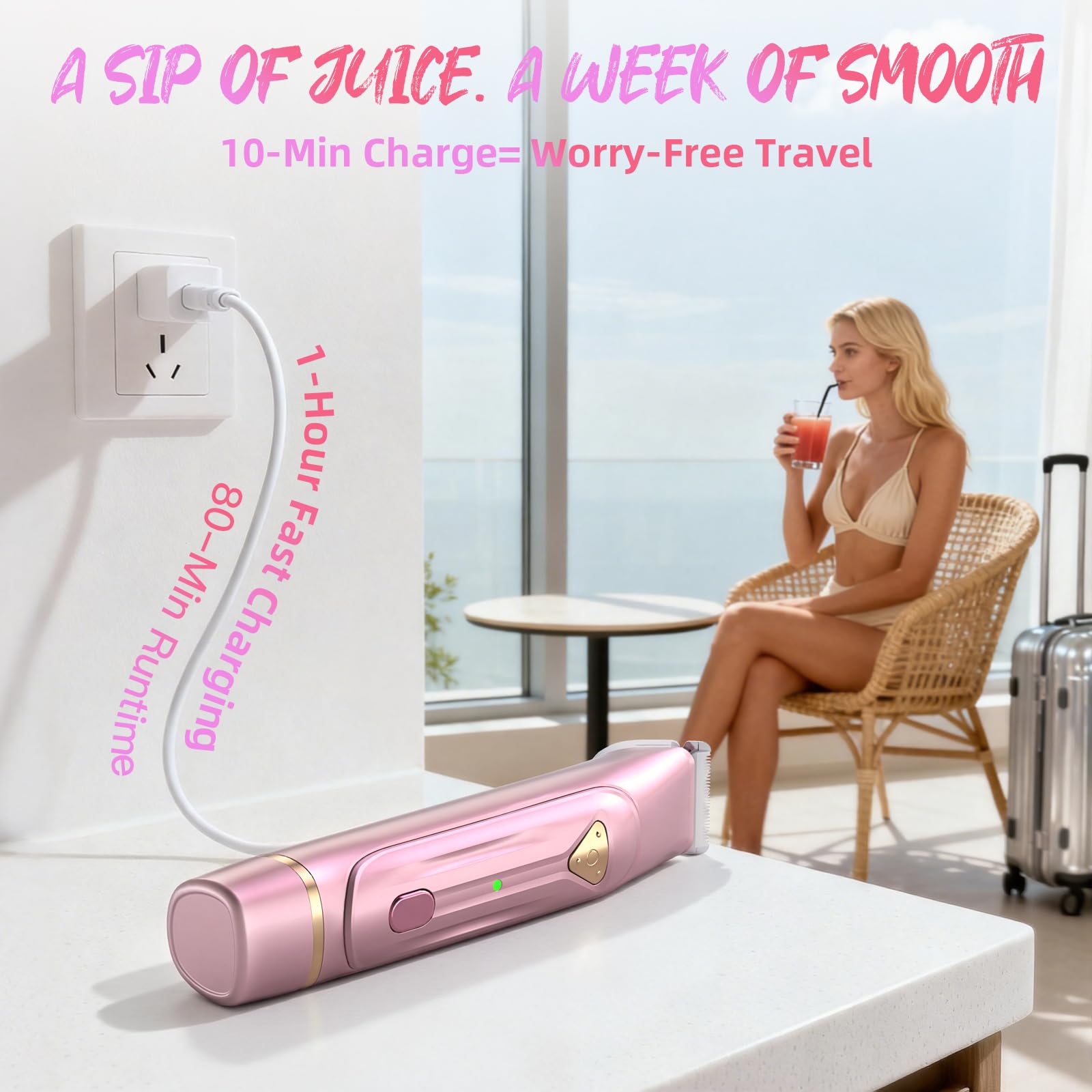 AMSOUP Dermave Bikini Shaver removable blades simplify cleaning and maintenance.