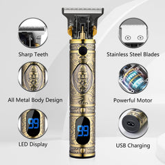 AMULISS clippers LED display shows battery level for easy planning.