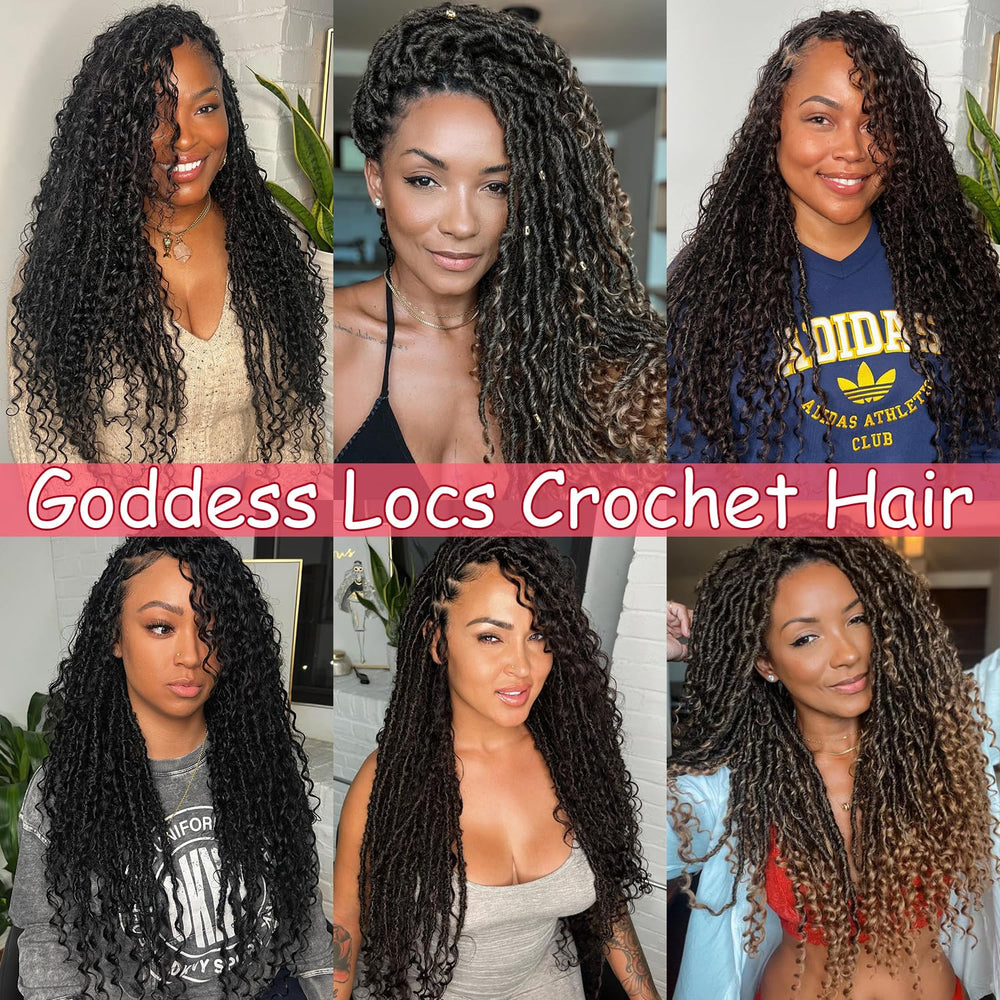 AMUMI Goddess Locs 24 inch color 1B shade for versatile styling.