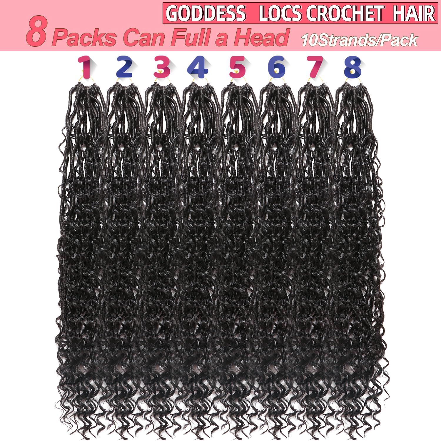 AMUMI Goddess Locs 24 inch lightweight hair for comfortable wear all day.