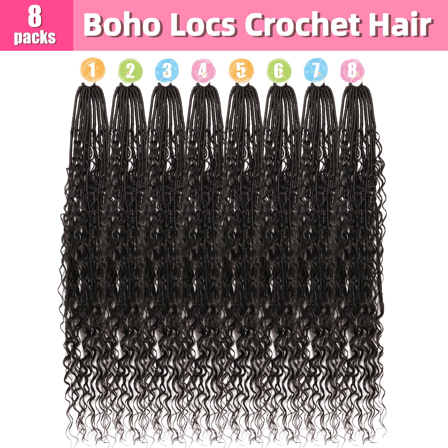 AMUMI Soft Boho Locs 30 inch dense volume for bold looks.