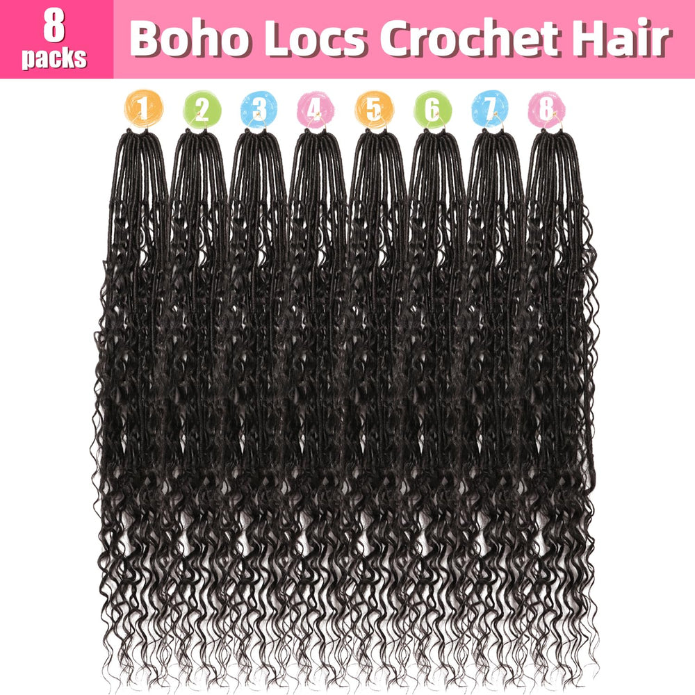 AMUMI Soft Boho Locs 30 inch dense volume for bold looks.