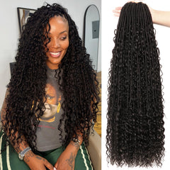 AMUMI Soft Boho Locs 30 inch triple spiral roots for a full layered look.