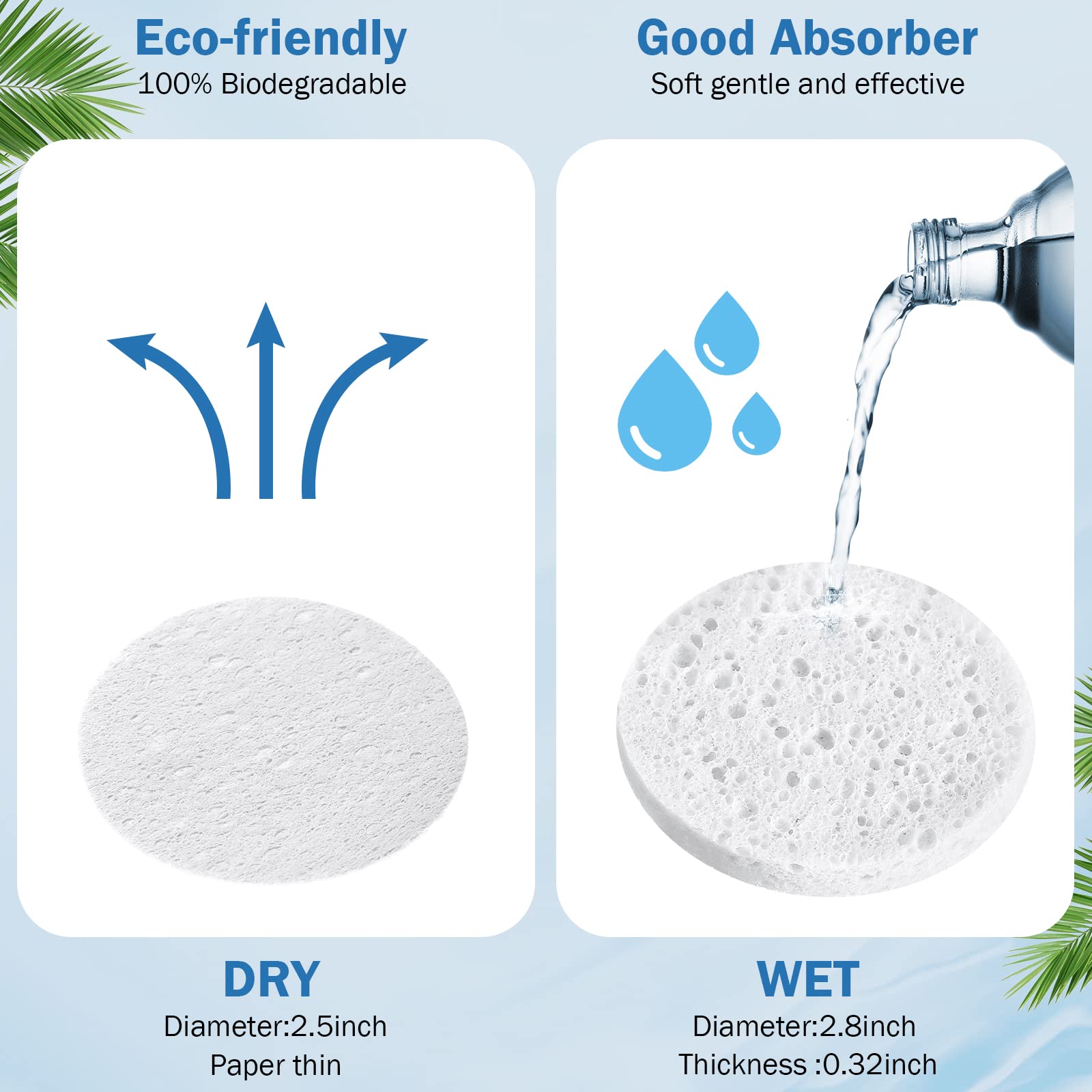 Amyhill compressed face sponge expands after water for gentle exfoliation.