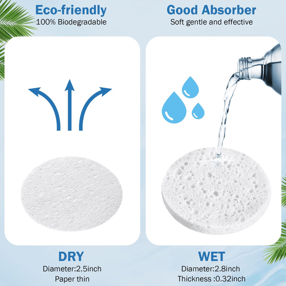 Amyhill compressed face sponge expands after water for gentle exfoliation.