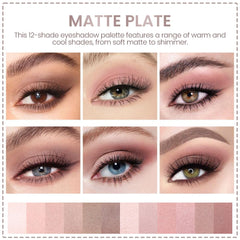 AMY'S DIARY 12Color palette swatches close-up with rich pigments and smooth texture