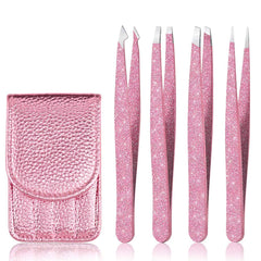 Amytor Eyebrow Tweezer Set flat tip for precise brow shaping and splinter removal.