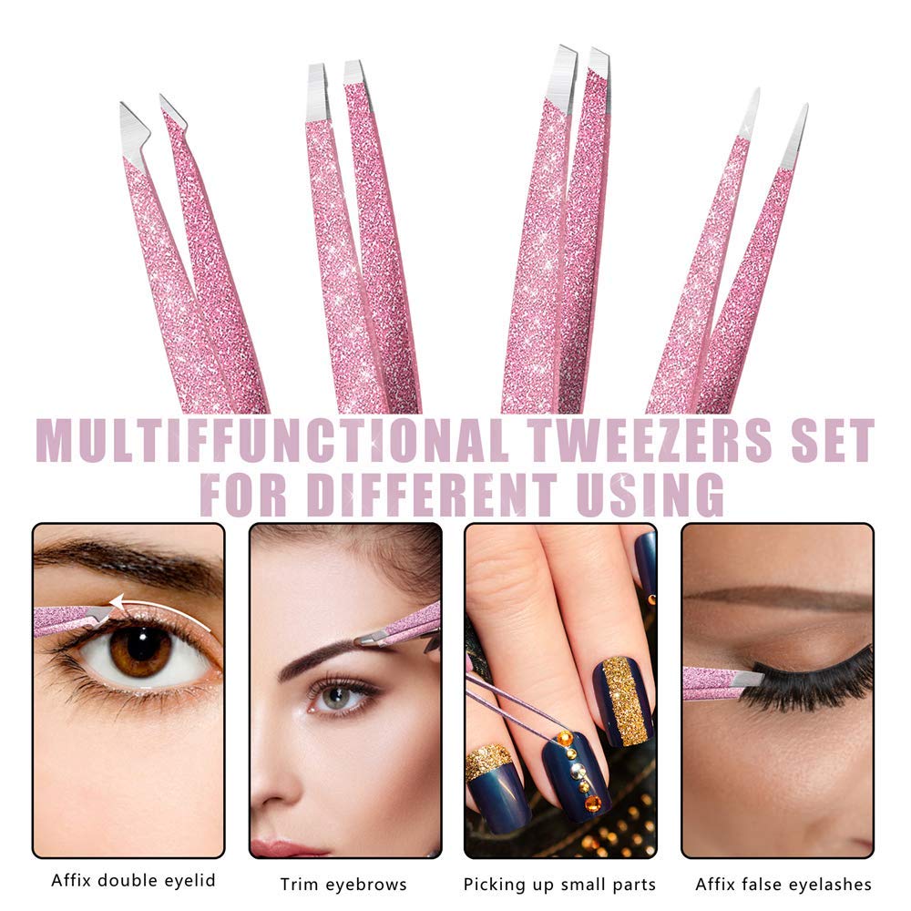 Amytor pointed-slant tweezer offers precise grip on stubborn hairs.