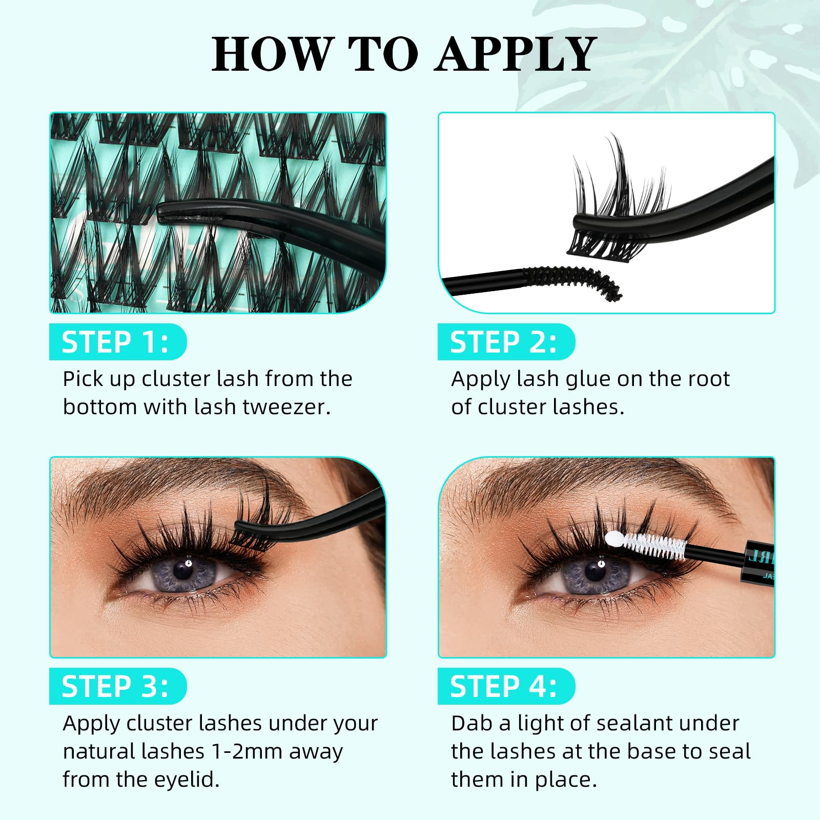 Arrangement of 140 manga lashes in mixed lengths for versatility.