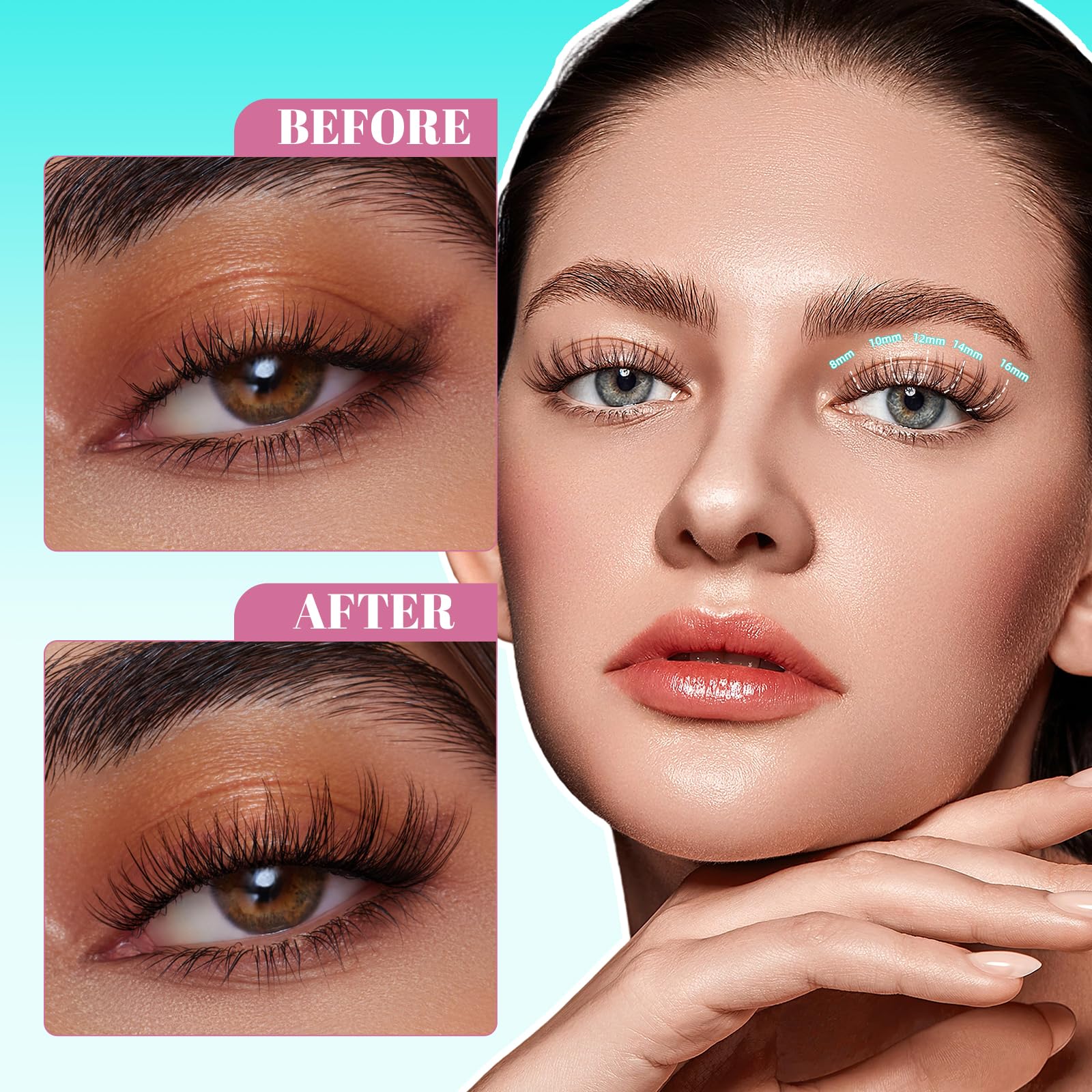 AMZGIRL LASH invisible band clusters blend with natural lashes