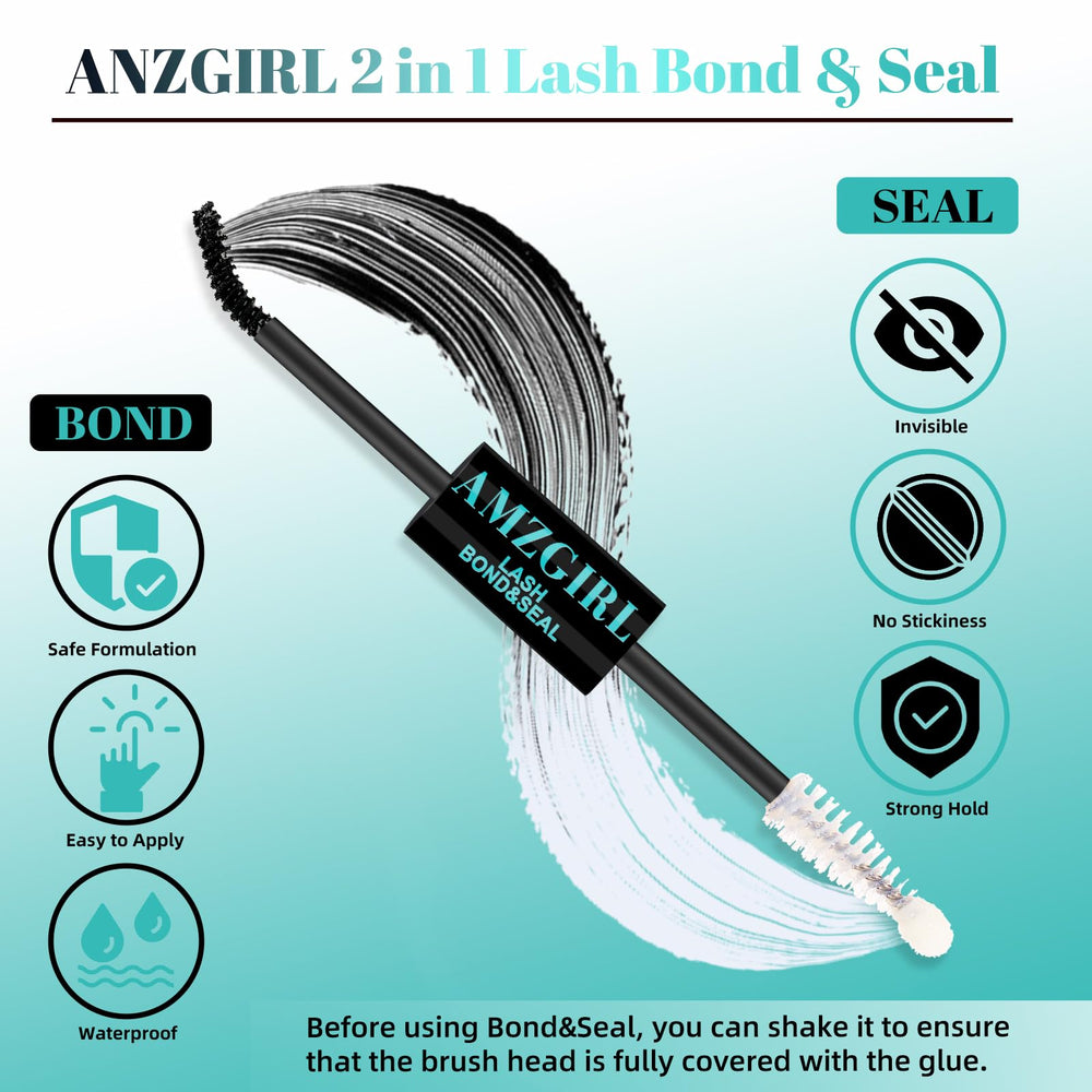 AMZGIRL LASH 2-in-1 wand showing seal side forming protective layer.