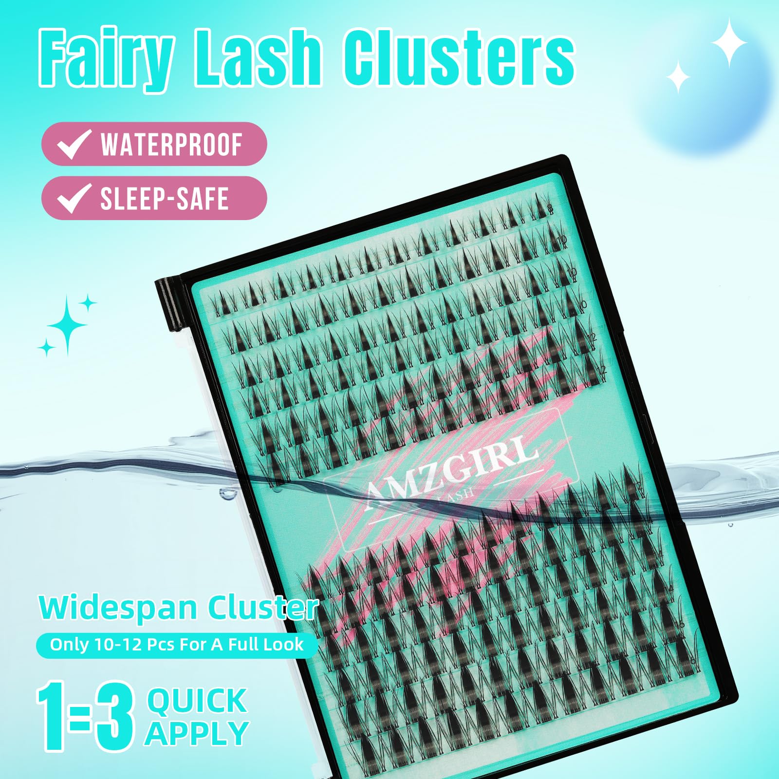 AMZGIRL LASH 8-16mm mixed lengths fit various eye shapes for fuller manga lashes