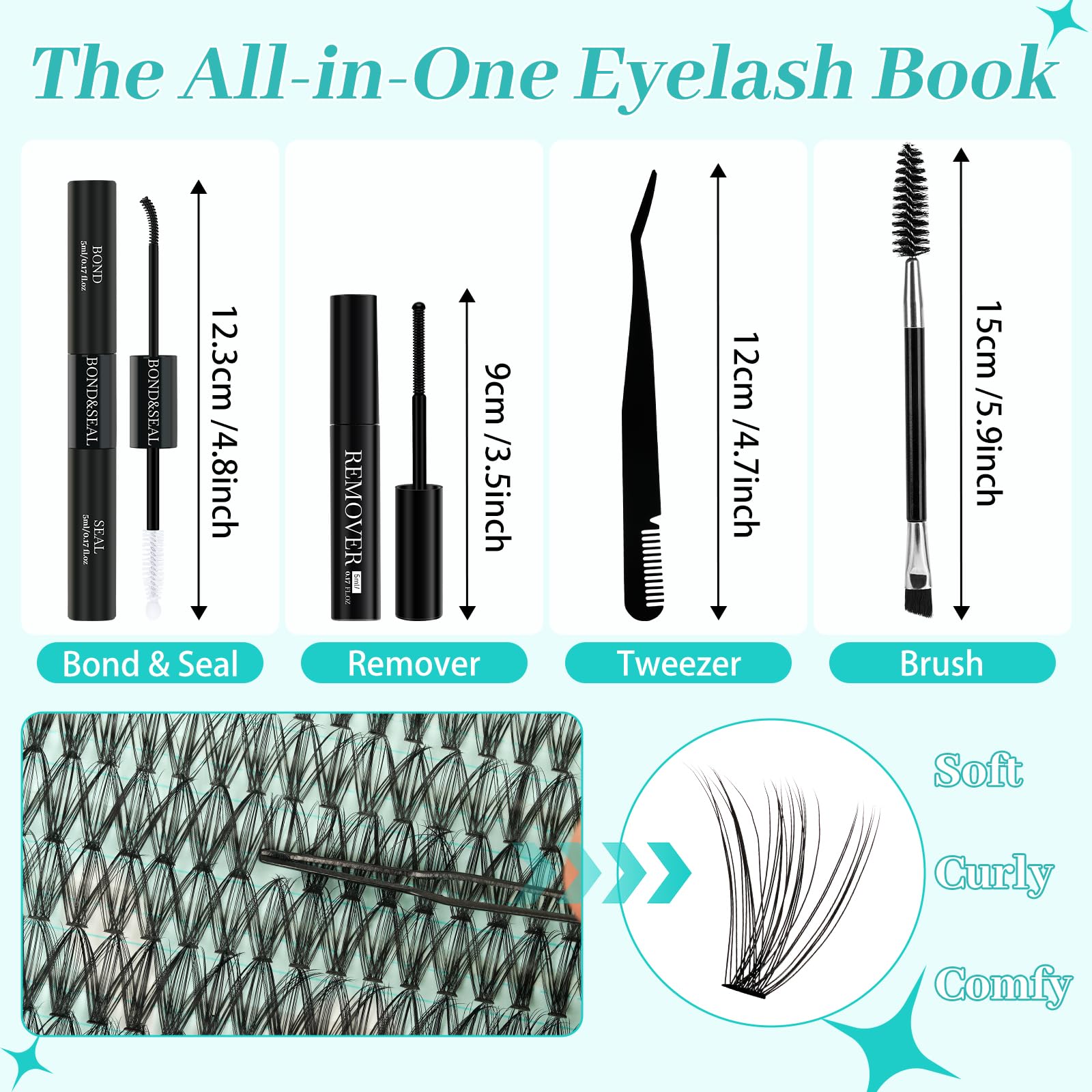 AMZGIRL LASH applicator tool enables precise placement of each cluster