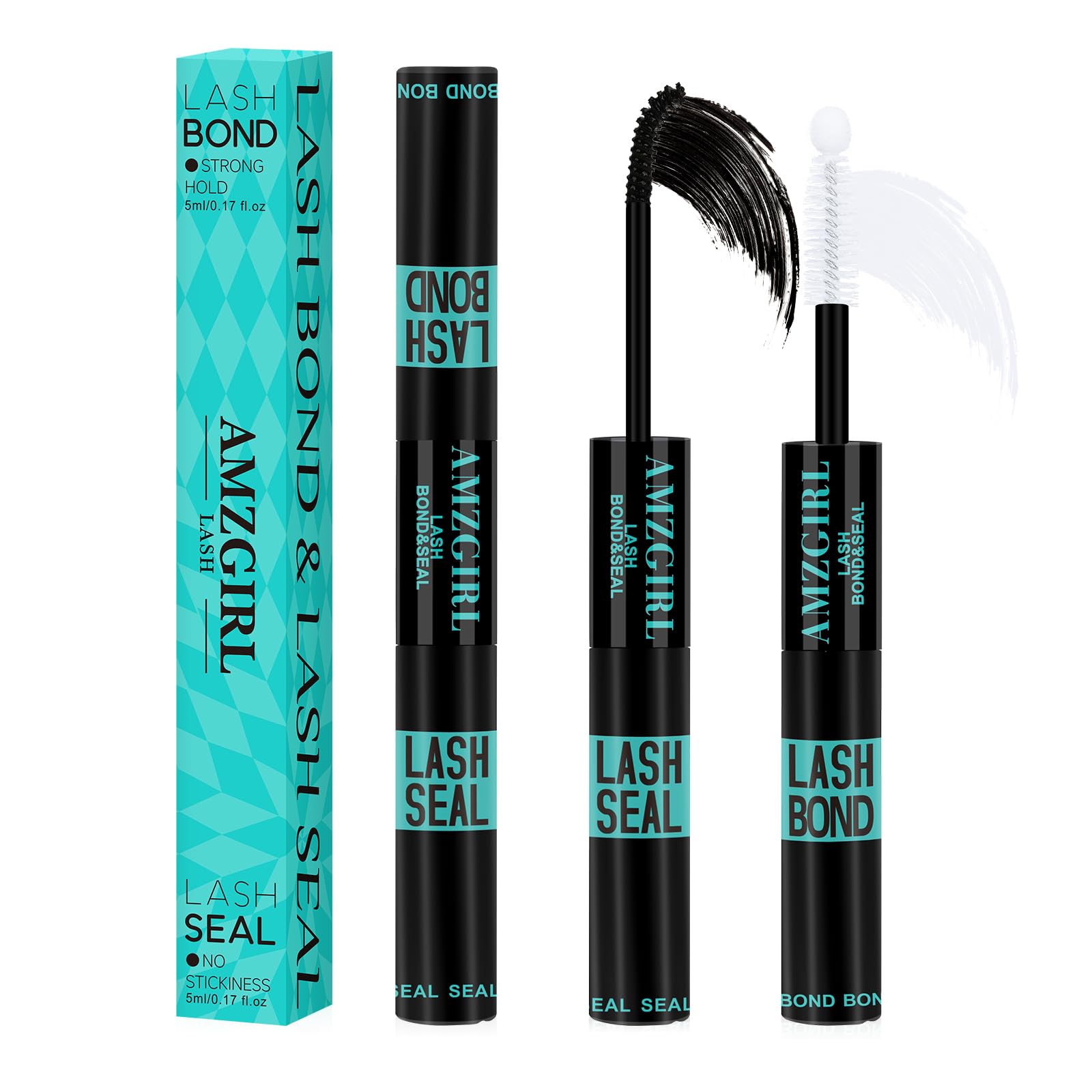 AMZGIRL LASH Bond and Seal bottle pour for precise, mess-free application.