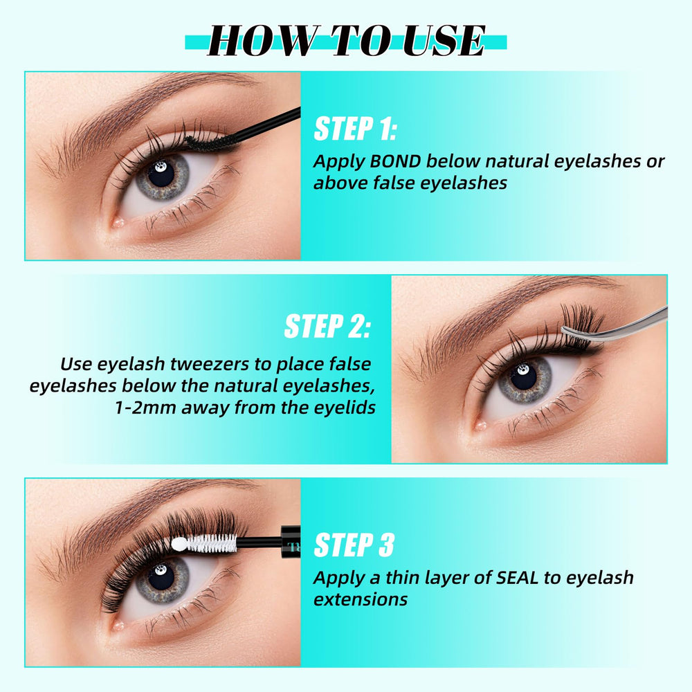 AMZGIRL LASH Bond and Seal quick-drying formula reduces clumping.