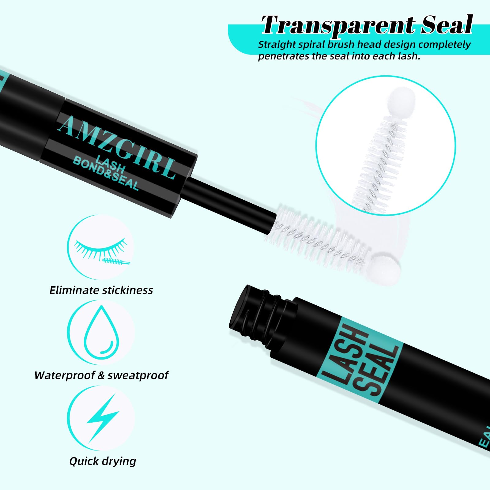 AMZGIRL LASH Bond and Seal waterproof hold for all-day wear.