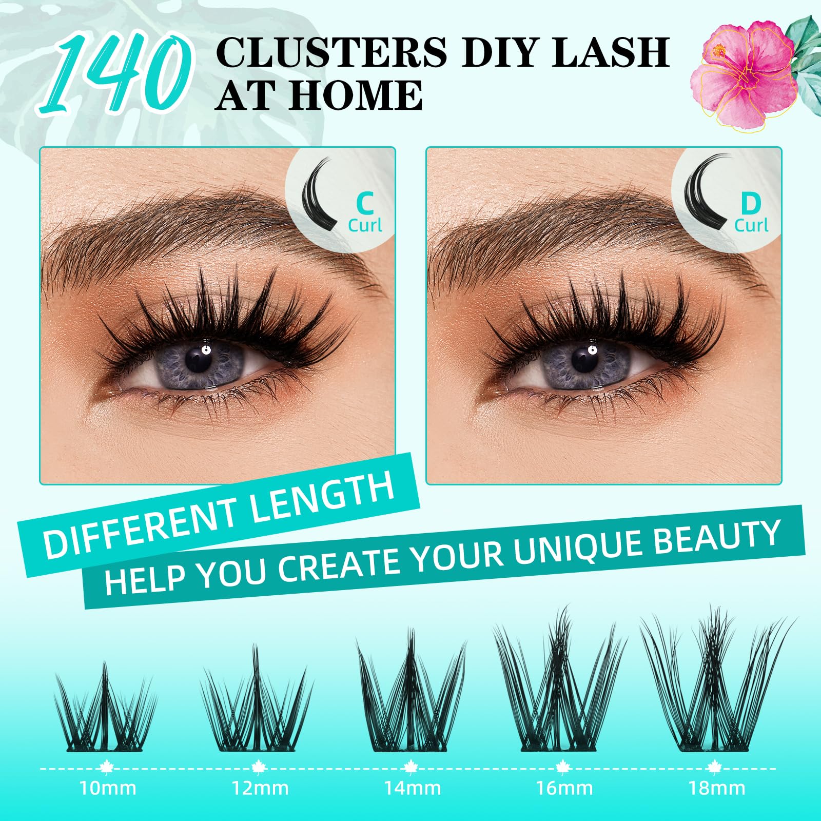 AMZGIRL LASH adjustable 10-18mm lengths provide versatile manga-style options.