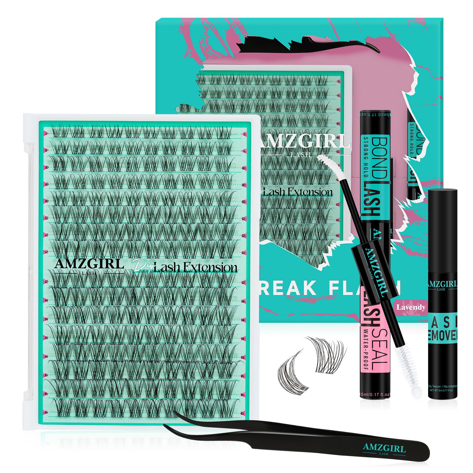 AMZGIRL LASH 160pcs natural lash clusters for at-home salon-style looks