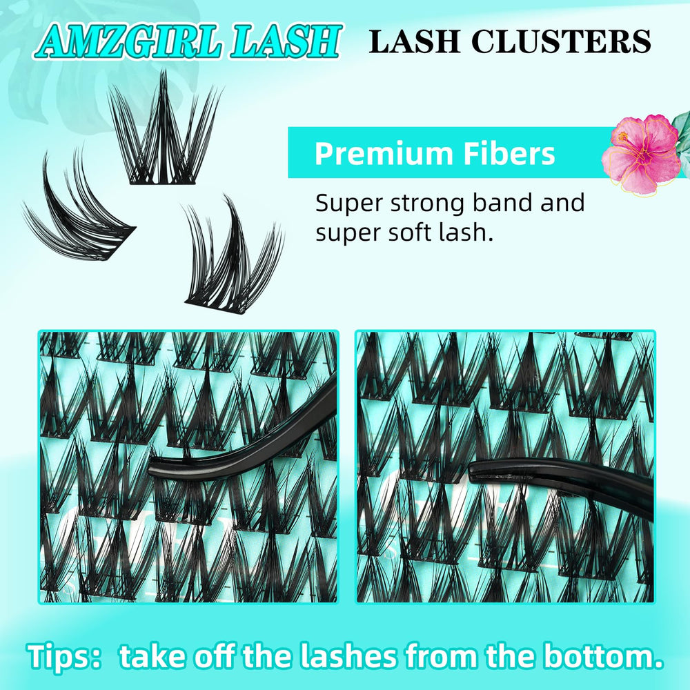 AMZGIRL LASH ultra-thin band manga clusters blend with lashes for comfort.