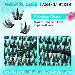 AMZGIRL LASH ultra-thin band manga clusters blend with lashes for comfort.