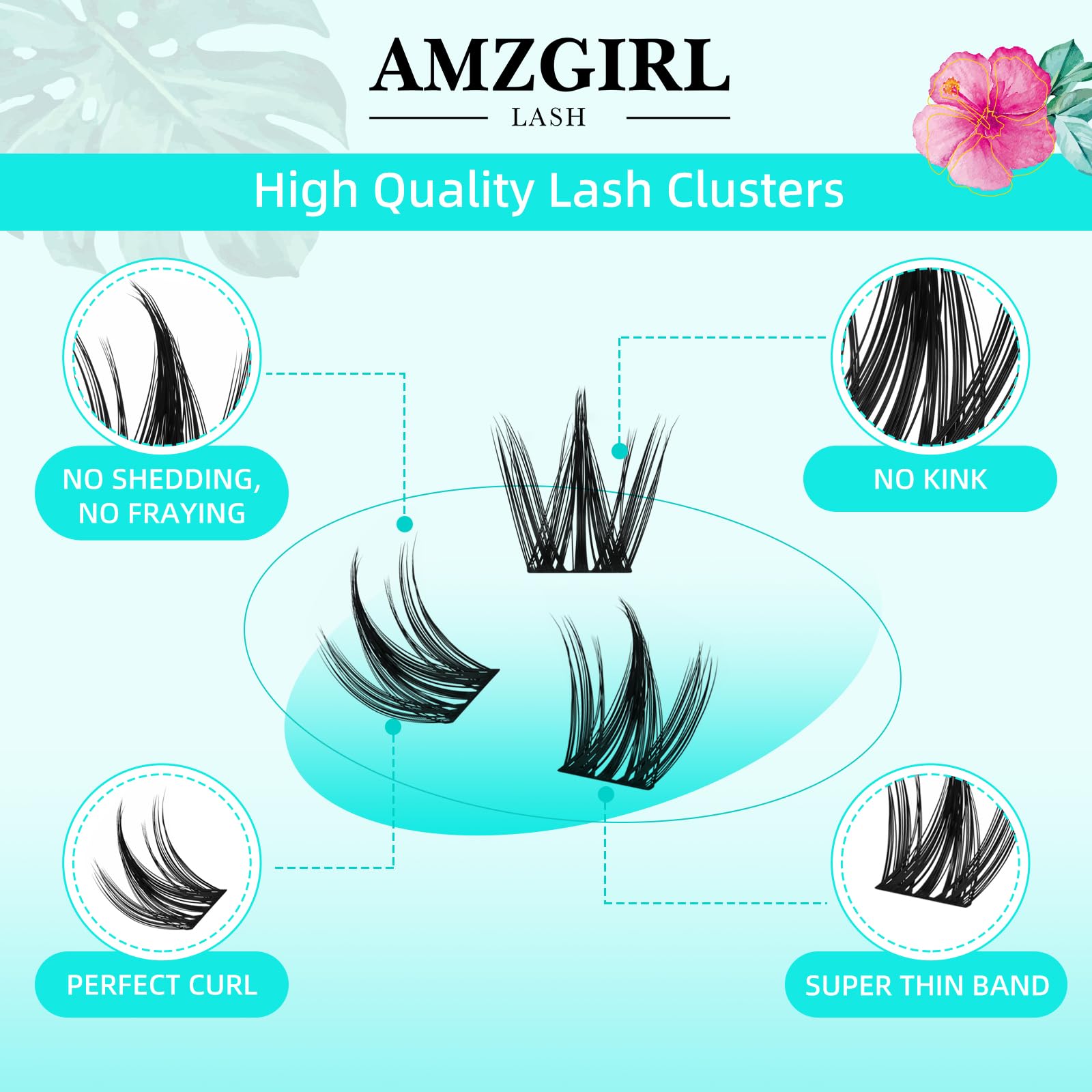 AMZGIRL LASH wide-band design blends with natural lashes for a seamless look.