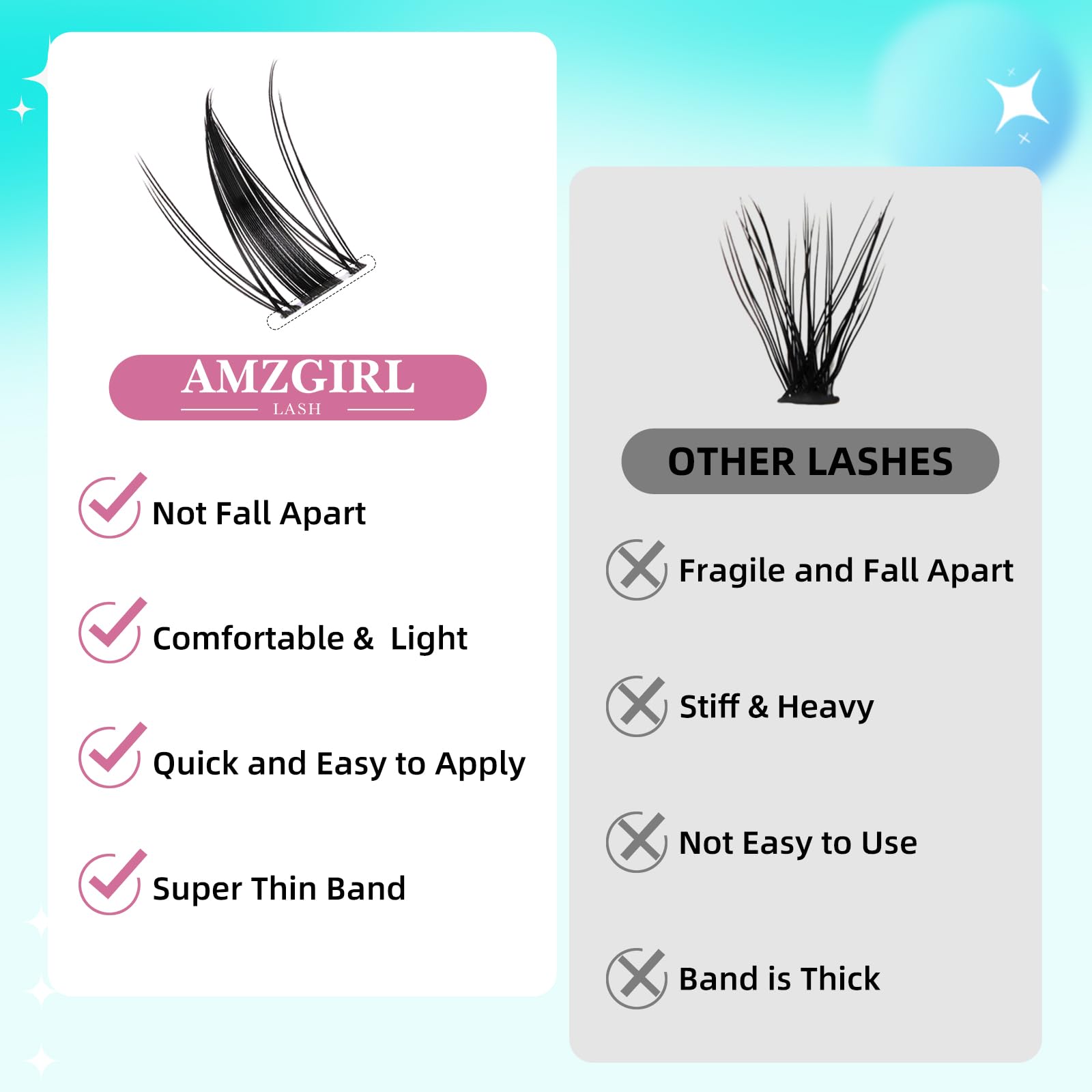 AMZGIRL LASH quick 3-minute application for anime-inspired eyes at home