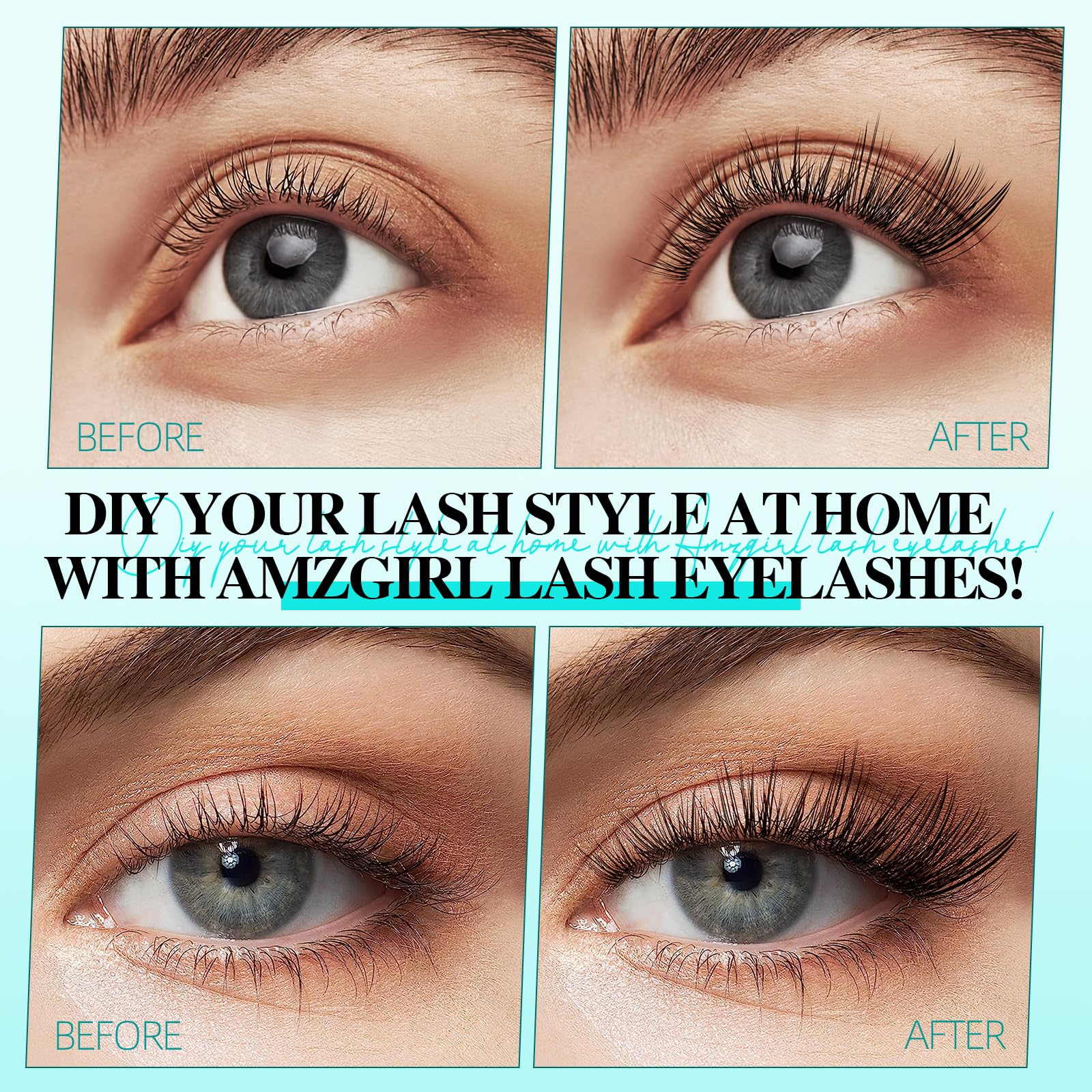 AMZGIRL LASH easy-application clusters for quick salon-quality results