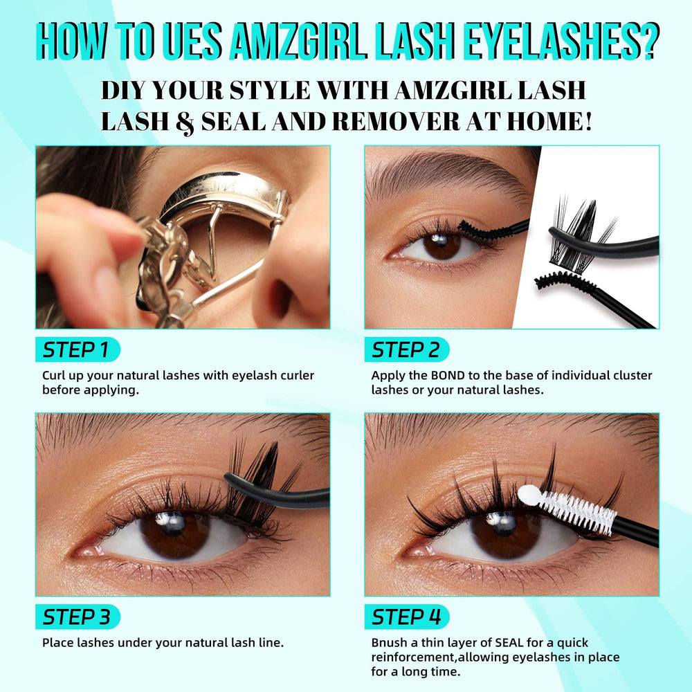 AMZGIRL LASH EXTENSION set with various lashes showing versatility
