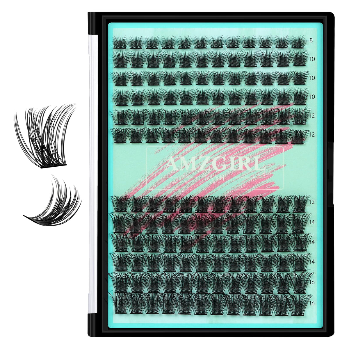 AMZGIRL LASH Midnight cluster extensions in 144 pieces for natural daily wear
