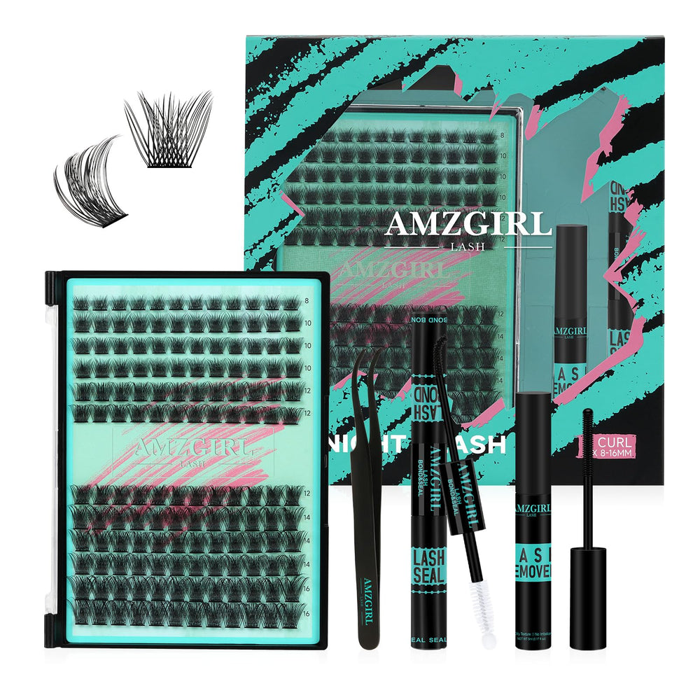 AMZGIRL LASH Midnight kit box with 144 clusters for at-home lash upgrades