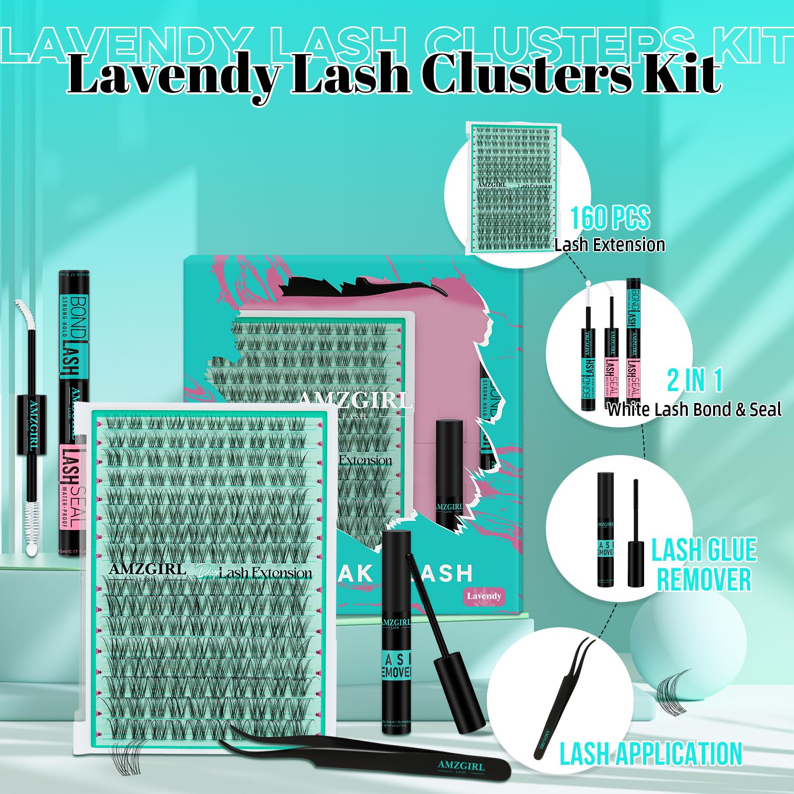 AMZGIRL LASH precision tweezers for accurate cluster placement